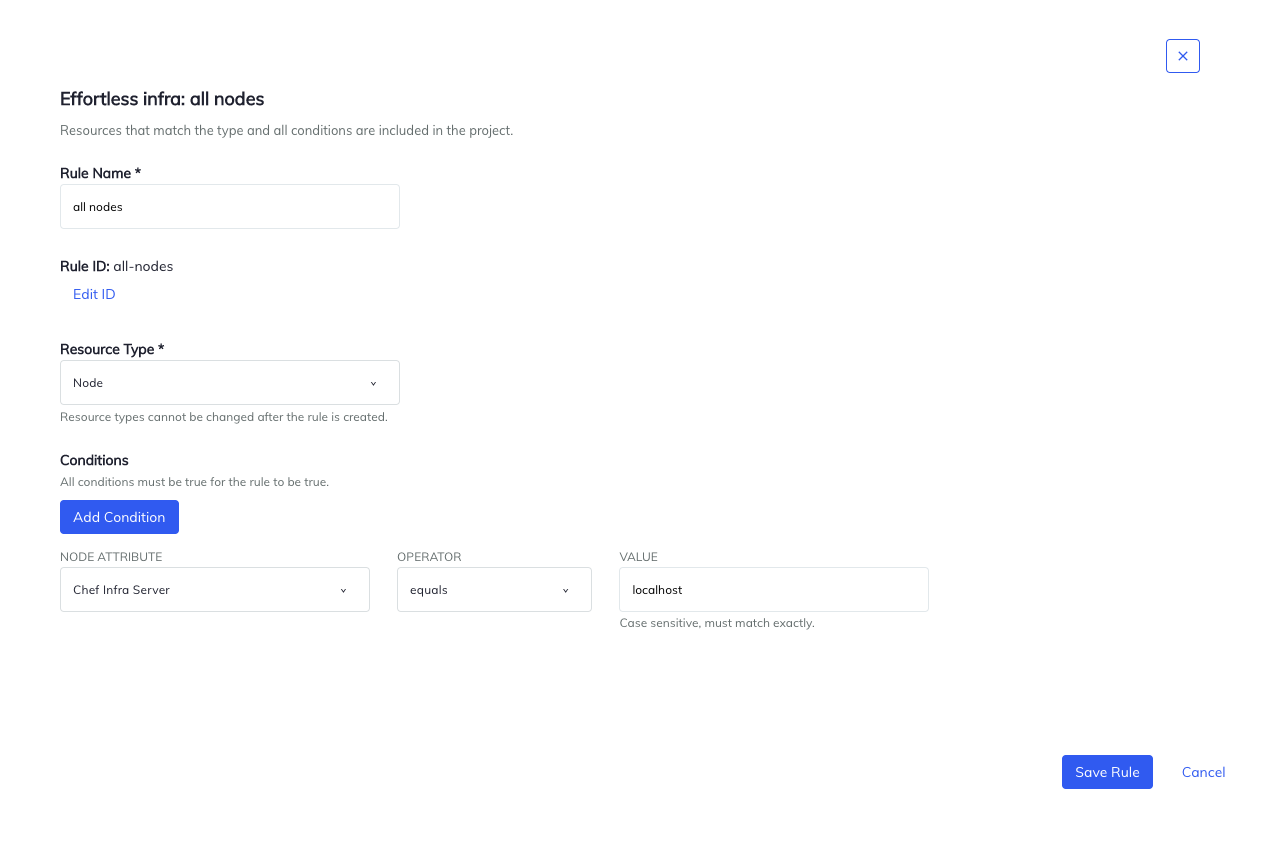 Effortless Infra project rule configuration